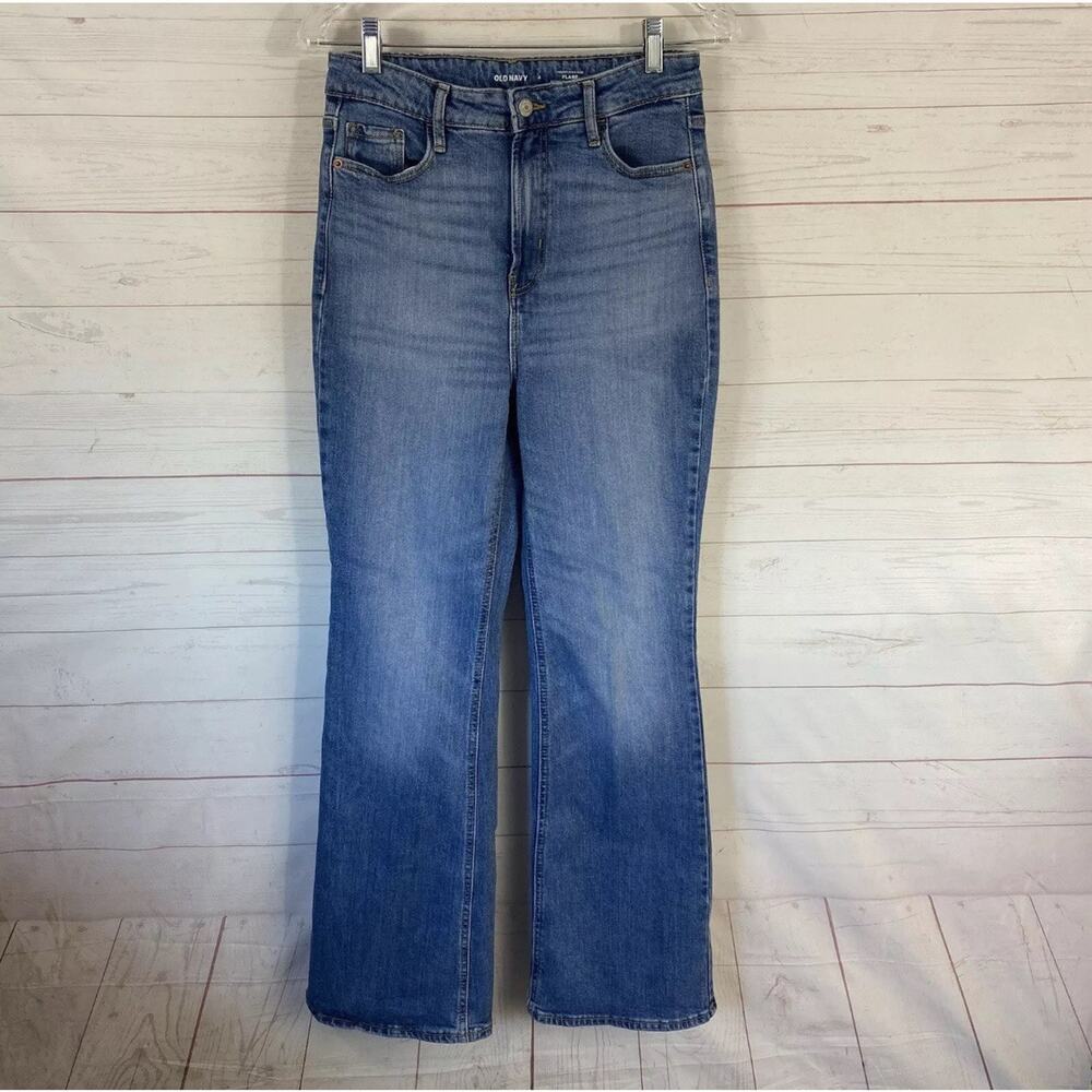 Old Navy Womens Higher High Rise Flare Leg Jeans Size 4 Blue Stretch 27x31 Y2K‎